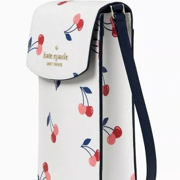 Cherry Print White Crossbody Bag - Picture 2 of 4